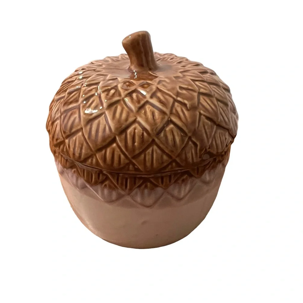Fall Spice Ceramic Acorn Candle